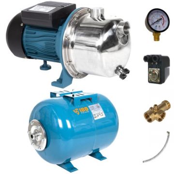 Kit Hidrofor 50L cu pompa IBO Dambat AJ50/60 INOX, 1.1kW, debit 60l/min, H refulare 50m, racord 1 tol