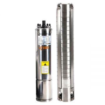 Pompa submersibila inox, IBO Dambat, 4ISP 8-25, 4KW, 240l/min, H-143m, cablu 20m, 380V