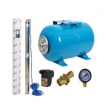 Kit hidrofor 100L cu pompa submersibila IBO Dambat 2.5STM31, 0.55 kW, debit 45l/min, H refulare 85m, cablu 20m