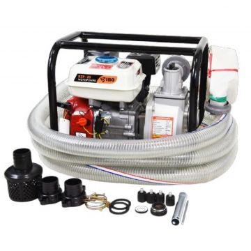 Set Motopompa apa BZP-20, 2 toli, 600 l/min, 6.5CP, furtun ref. 20m, furtun abs. 6 m, IBO Polonia